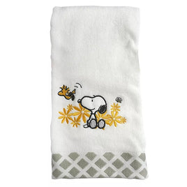 Snoopy Embroidered Hand Towel - Woodstock Flying By - snoopn4pnuts.com