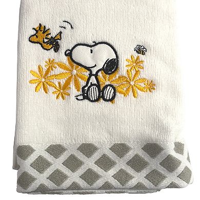 Snoopy Embroidered Hand Towel - Woodstock Flying By - snoopn4pnuts.com
