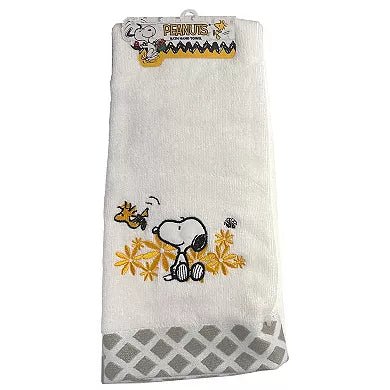 Snoopy Embroidered Hand Towel - Woodstock Flying By - snoopn4pnuts.com