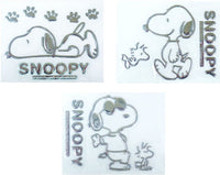 Snoopy Thick Faux - Chrome Self - Adhesive Car, Laptop, Luggage Vinyl Emblem Set (3 Different Sets To Choose From) - snoopn4pnuts.com