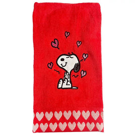 Snoopy Embroidered Valentine's Day Hand Towel - snoopn4pnuts.com