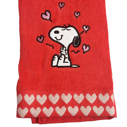 Snoopy Embroidered Valentine's Day Hand Towel - snoopn4pnuts.com