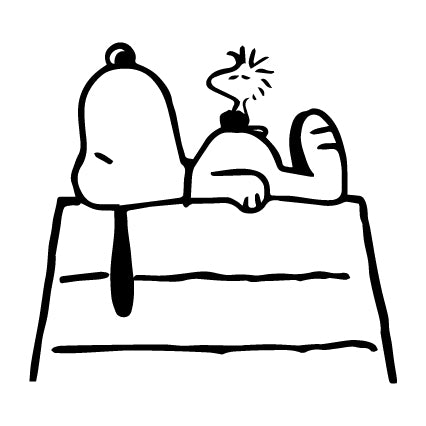 Snoopy and Woodstock On Doghouse Die - Cut Vinyl Decal - Black - snoopn4pnuts.com