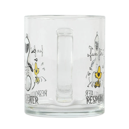 Snoopy Clear Glass Mug - Responsibilities Later - snoopn4pnuts.com