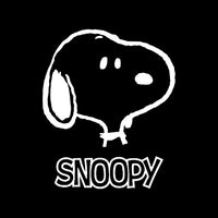Snoopy Face & Name Die-Cut Vinyl Decal - White