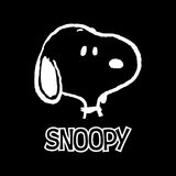 Snoopy Face & Name Die-Cut Vinyl Decal - White