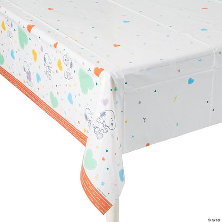 Snoopy Hearts Reusable Plastic Table Cover - snoopn4pnuts.com