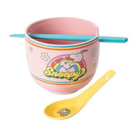 Peanuts Gang Ceramic Ramen / Rice Bowl With Spoon and Chopsticks (Plus Built - In Chopsticks older) - snoopn4pnuts.com