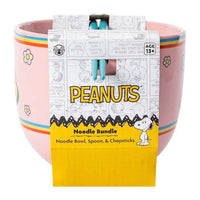 Peanuts Gang Ceramic Ramen / Rice Bowl With Spoon and Chopsticks (Plus Built - In Chopsticks older) - snoopn4pnuts.com