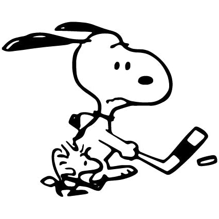 Snoopy Hockey Player Die - Cut Vinyl Decal - Black - snoopn4pnuts.com