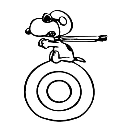 Flying Ace Snoopy Bullseye Die - Cut Vinyl Decal - Black - snoopn4pnuts.com