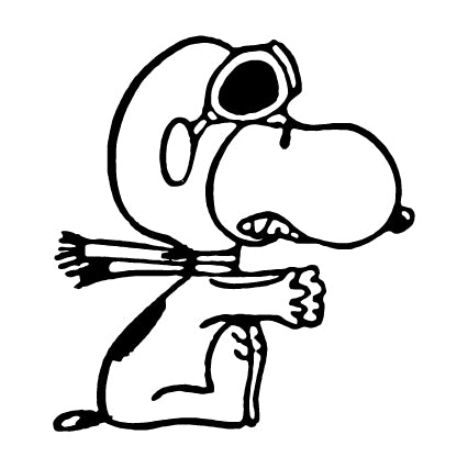 Flying Ace Snoopy Die - Cut Vinyl Decal - Black - snoopn4pnuts.com