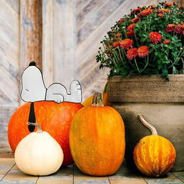Peanuts Hammered Metal Halloween Pumpkin Press-In Decor - Snoopy