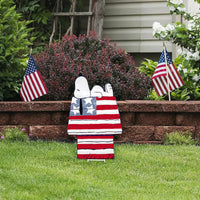 Peanuts Patriotic Doghouse Hammered Metal Yard Art