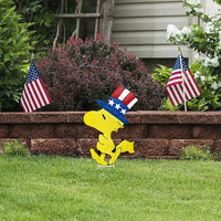 Peanuts Patriotic Woodstock Hammered Metal Yard Art