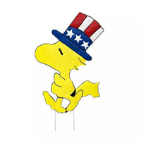 Peanuts Patriotic Woodstock Hammered Metal Yard Art