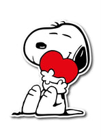 Snoopy Hugs Heart Die-Cut Vinyl Decal (Solid Fill-Full Color)