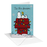 Snoopy Christmas Cards With Glitter Accents - 'Tis The Season