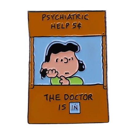 Lucy Psych Booth Enamel Pin - snoopn4pnuts.com
