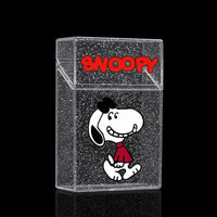 Snoopy Clear and Glittery Acrylic Hinged Cigarette Case - Joe Cool