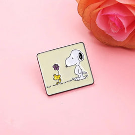 Woodstock's Flower For Snoopy Enamel Pin - snoopn4pnuts.com