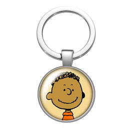 Peanuts Glass and Metal Key Chain - Franklin - snoopn4pnuts.com