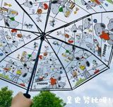 Snoopy Full-Size Clear (Transparent) Vinyl Umbrella - Manual Style