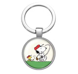 Peanuts Glass and Metal Key Chain - Snoopy Golfer