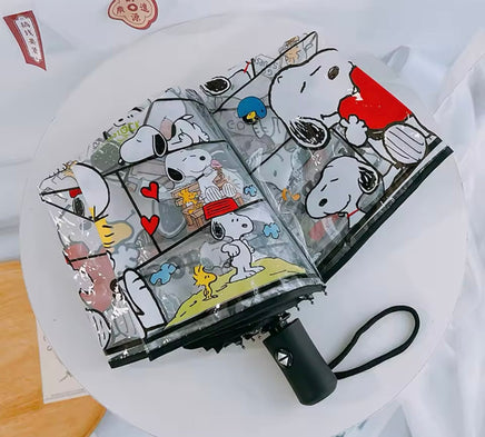 Snoopy Full - Size Clear (Transparent) Vinyl Umbrella - Automatic Push - Button Style - snoopn4pnuts.com