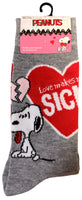 Snoopy Valentine's Day Crew-Length Socks