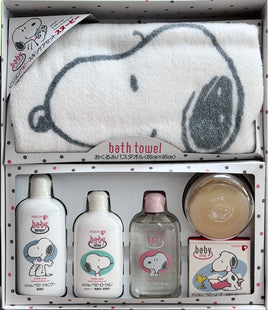 Snoopy 6-Piece Baby Towel and Skin Care Set (Makes A Great Shower Gift!)