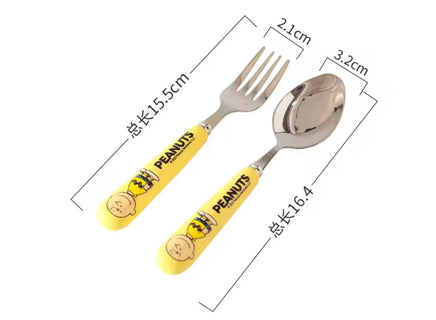 Peanut Stainless Steel and Melamine Silverware Set - snoopn4pnuts.com