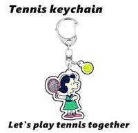 Peanuts Acrylic Swivel Key Chain With Dangling Tennis Ball - Lucy