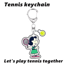 Peanuts Acrylic Swivel Key Chain With Dangling Tennis Ball - Lucy - snoopn4pnuts.com
