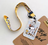 Snoopy Removable ID Case With Clear Vinyl Window and Decorative Lanyard