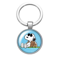 Peanuts Glass and Metal Key Chain - Joe Cool By Rock - snoopn4pnuts.com