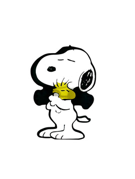 Snoopy Plastic Lenticular Sticker (Over 5.5" High!) - Snoopy Hug