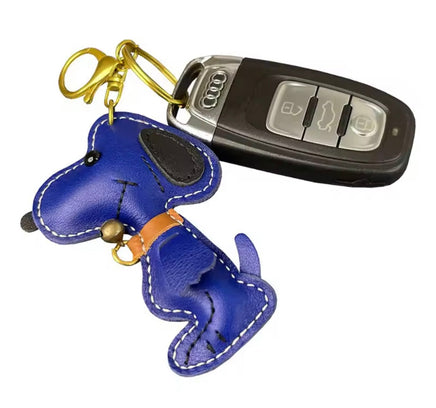 Snoopy Faux - Leather Double Ring Swivel Key Chain (6 Colors To Choose From!) - snoopn4pnuts.com
