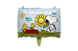 Peanuts 2 - Sided Large Mylar Balloon (Identical Design On Both Sides) - Snoopy Holding Flower (18" Wide!) - snoopn4pnuts.com