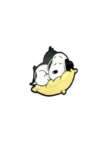 Snoopy Plastic Lenticular Sticker (Over 5" Wide!) - On Pillow