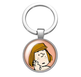 Peanuts Glass and Metal Key Chain - Peppermint Patty - snoopn4pnuts.com