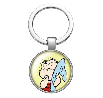 Peanuts Glass and Metal Key Chain - Linus - snoopn4pnuts.com