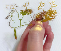 Peanuts Metallic Gold Plastic Sticker Set - snoopn4pnuts.com