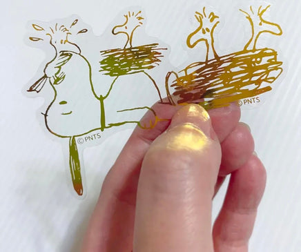 Peanuts Metallic Gold Plastic Sticker Set - snoopn4pnuts.com