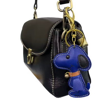 Snoopy Faux - Leather Double Ring Swivel Key Chain (6 Colors To Choose From!) - snoopn4pnuts.com