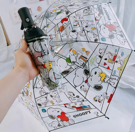 Snoopy Full - Size Clear (Transparent) Vinyl Umbrella - Automatic Push - Button Style - snoopn4pnuts.com