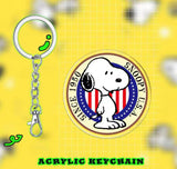 Snoopy Round Acrylic Key Chain - Since 1950   (2.5" Diameter)