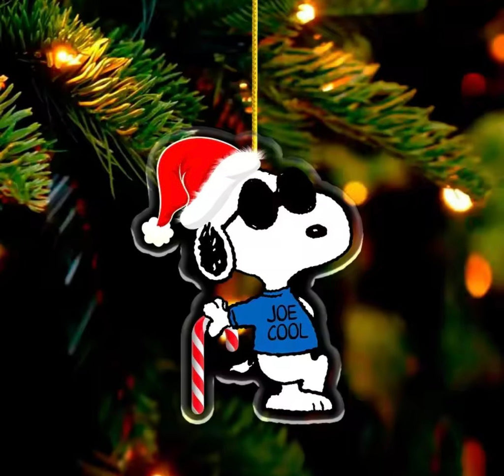 Snoopy Acrylic Christmas Ornament - Joe Cool - snoopn4pnuts.com