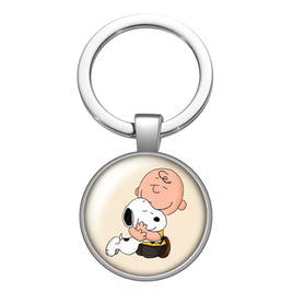 Peanuts Glass and Metal Key Chain - Best Friends - snoopn4pnuts.com
