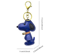 Snoopy Faux - Leather Double Ring Swivel Key Chain (6 Colors To Choose From!) - snoopn4pnuts.com